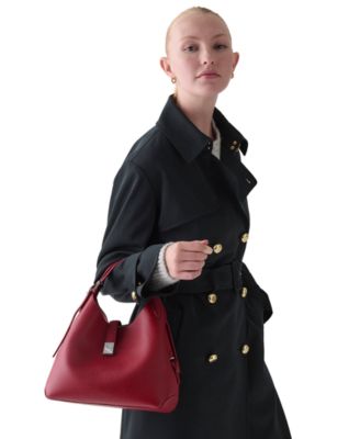 Deco Medium Pebbled Leather Crossbody Tote Bag