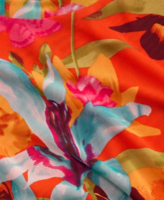 Women's Printed Mesh Top, Macy's Exclusive