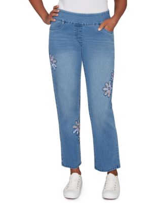 Alfred Dunner - Petite Hilton Head Floral Applique Detail Pants