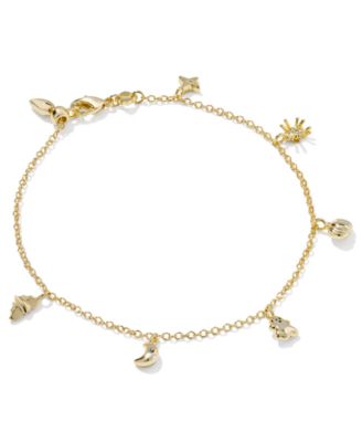 Cubic Zirconia and Enamel Halloween Delicate Chain Bracelet