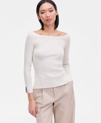 Women's Shimmer-Knit Boat-Neck Sweater, Macy's Exclusive