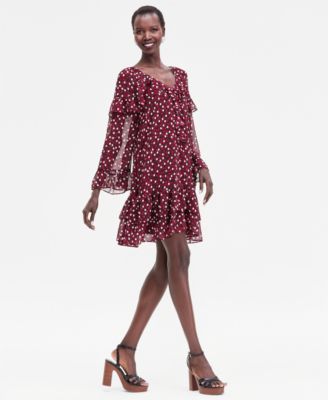 Women's Ruffle-Trim Bell-Sleeve Mini Dress, Macy's Exclusive 