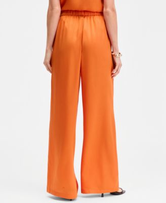 Women's Wide-Leg Satin Pants, Exclusively at Macy's