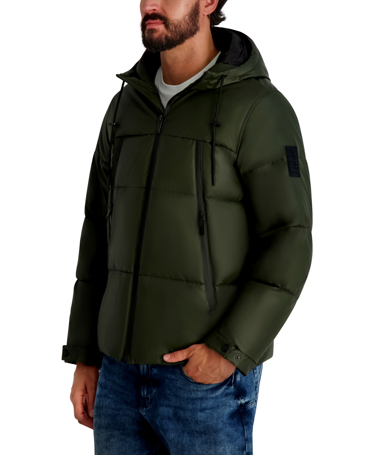 Karl Lagereld Mid Weight Hooded Puffer With Pockets