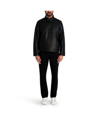 Men's Circle Stitch Faux Leather Jacket