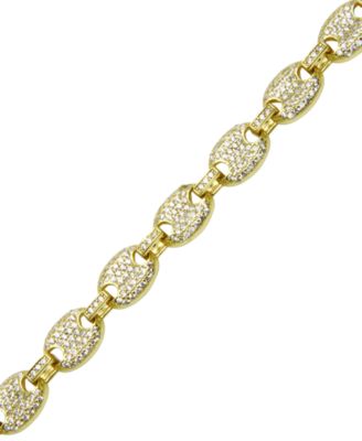Cubic Zirconia and Yellow IP Necklace (8mm) in Sterling Silver