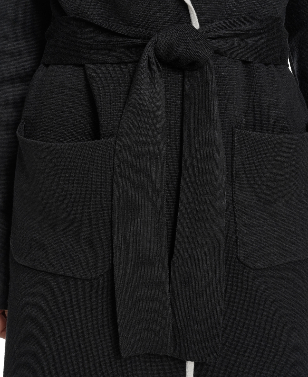 Calvin Klein Women's Tie-waist Contrast Collar Sweater In Blue