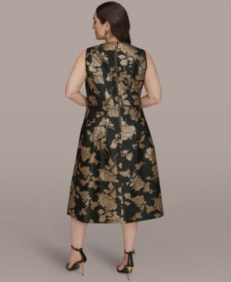 Plus Size Sleeveless Fit and Flare Midi Dress