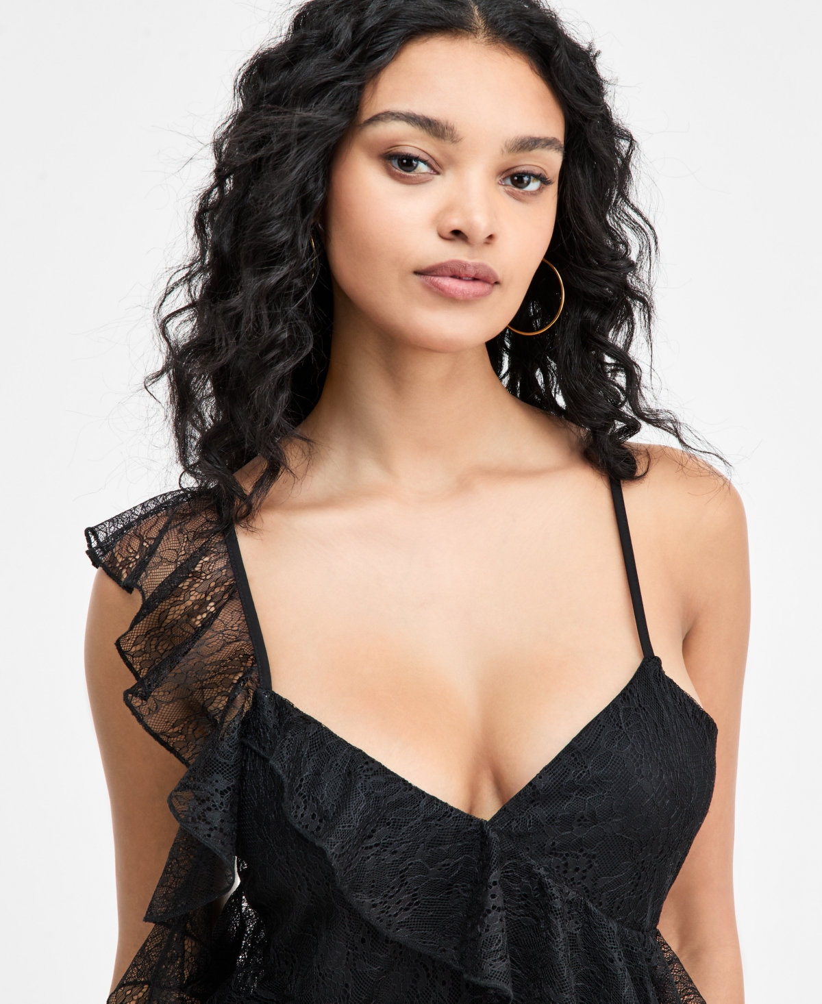 Bar Iii Women's V-Neck Ruffled Sleeveless Midi Dress, Macy's Exclusive