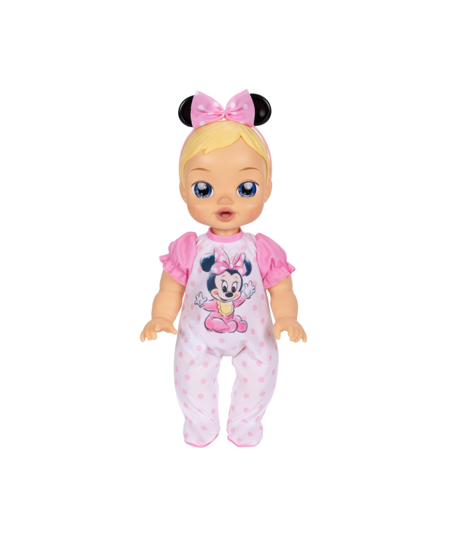 Детская кукла Disney Darlings Deluxe Minnie Mouse 13" Interactive Light-Up Baby Doll, Ages 2+ — фото 5