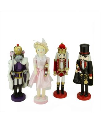 Set of 4 Decorative Wooden Nutcracker Suite Ballet Christmas Decorations