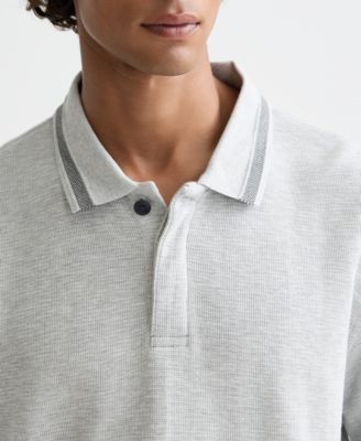 Men's Structured Long-Sleeve Polo Shirt