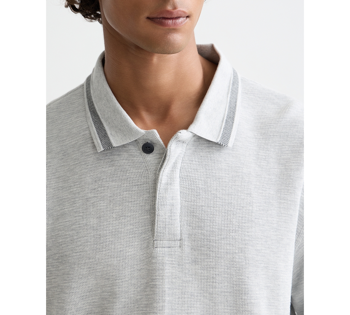 Scotch & Soda Men's Structured Long Sleeve Polo Shirt