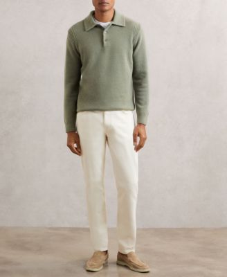 REISS - Men's Wool-Blend Polo Jumper with Cashmere