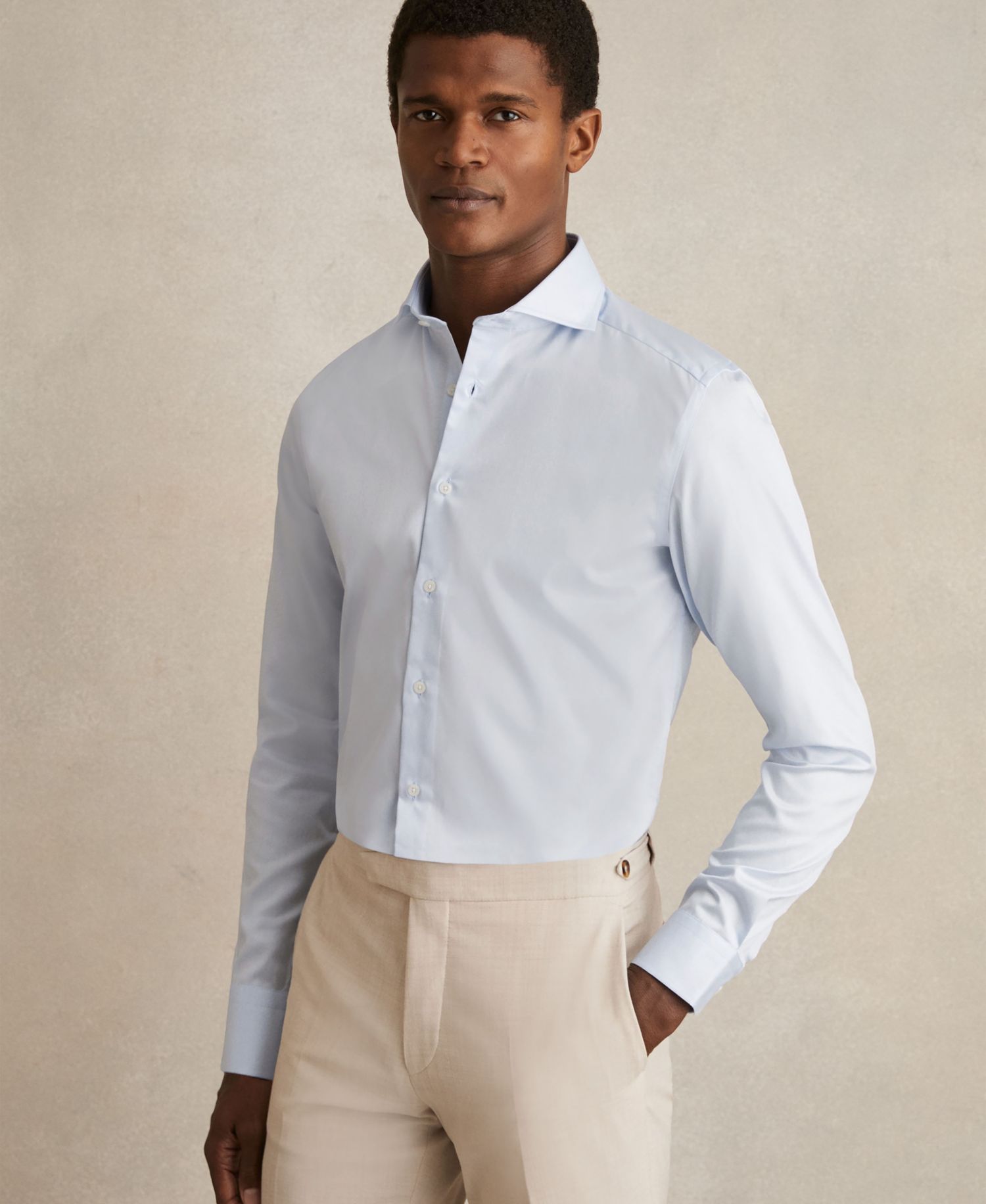 Men's Storm Cotton-Twill Two-Fold Slim-Fit Shirt