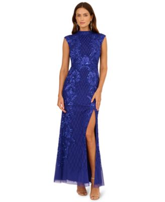 Adrianna Papell - Women's Beaded Sleeveless Long Dress