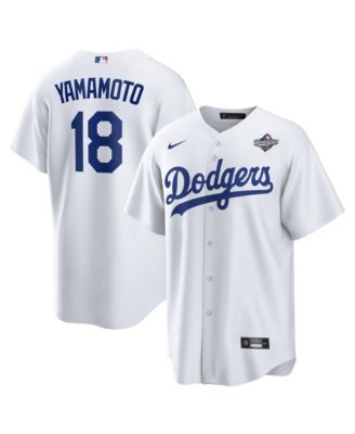 Nike - Men's Yoshinobu Yamamoto White Los Angeles Dodgers 2025 World Series Home Replica Player Jersey