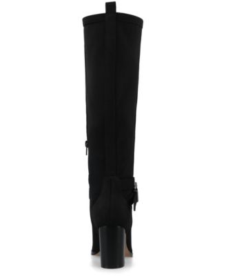 Journee Collection Women's Avalonn Buckle Knee High Dress Boots
