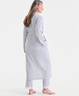 Women's Lace-Trim Pointelle Robe