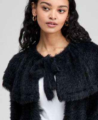 Women's Eyelash Cape Sweater, Macy's Exclusive