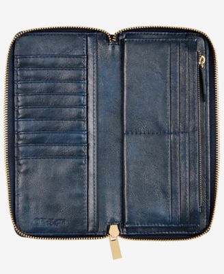 Angii Solid Zip-Around Glazed Wallet, Macy's Exclusive