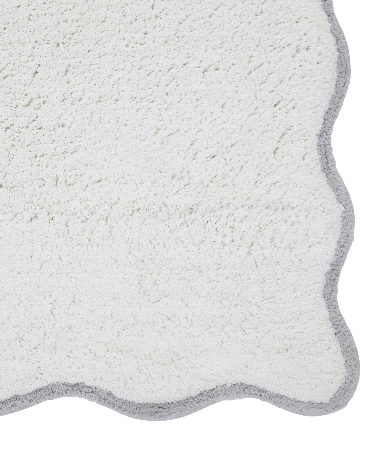 Vcny Home Scallop Cotton Bath Rug, 17" X 24" In Gray
