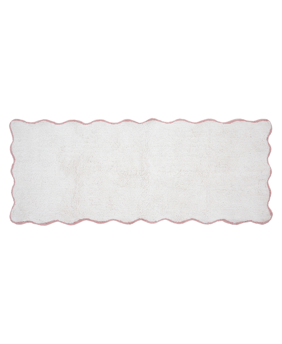 Vcny Home Scallop Cotton Bath Runner, 24" X 60" In White