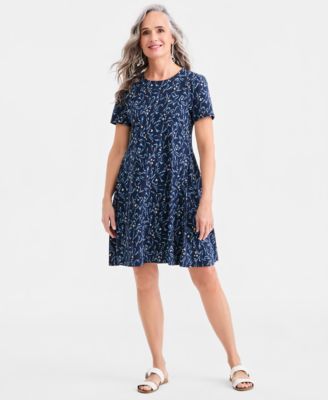 Women's Printed Short-Sleeve T-Shirt Dress, Macy's Exclusive