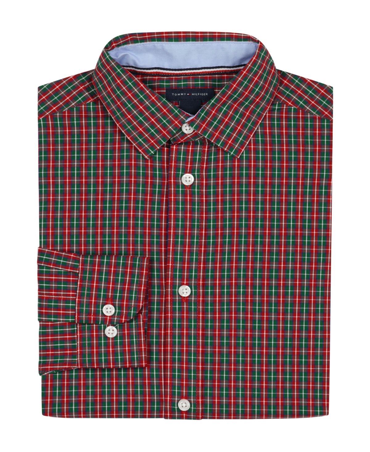 Tommy Hilfiger Boys 8-20 Long-sleeve Stretch Tavern Check Shirt In Red