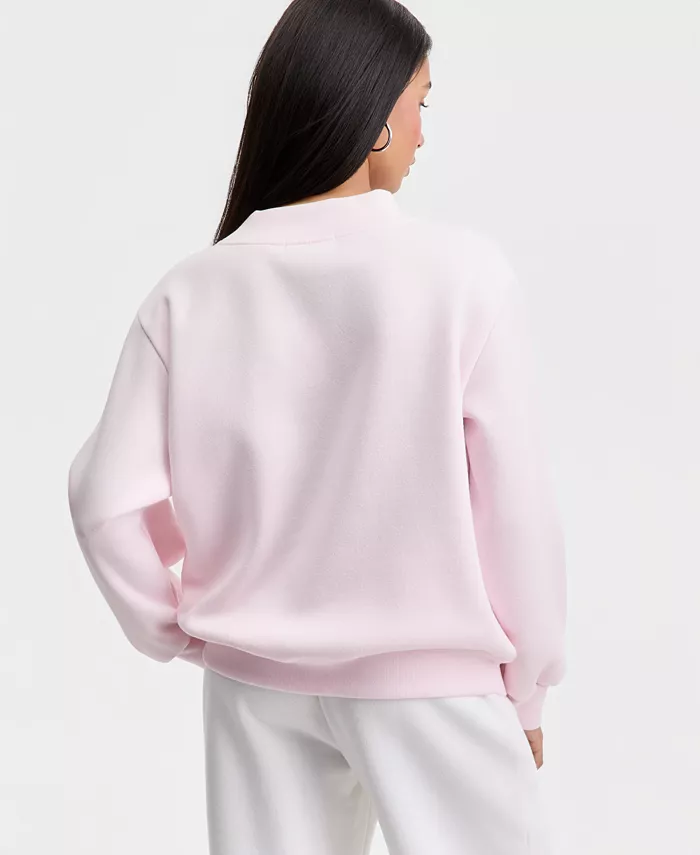 Juniors' Oversized Mock-Neck Sweatshirt - thumbnail 5