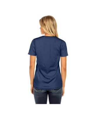Women's Navy Milwaukee Brewers Little Miss 2 V-Neck T-Shirt