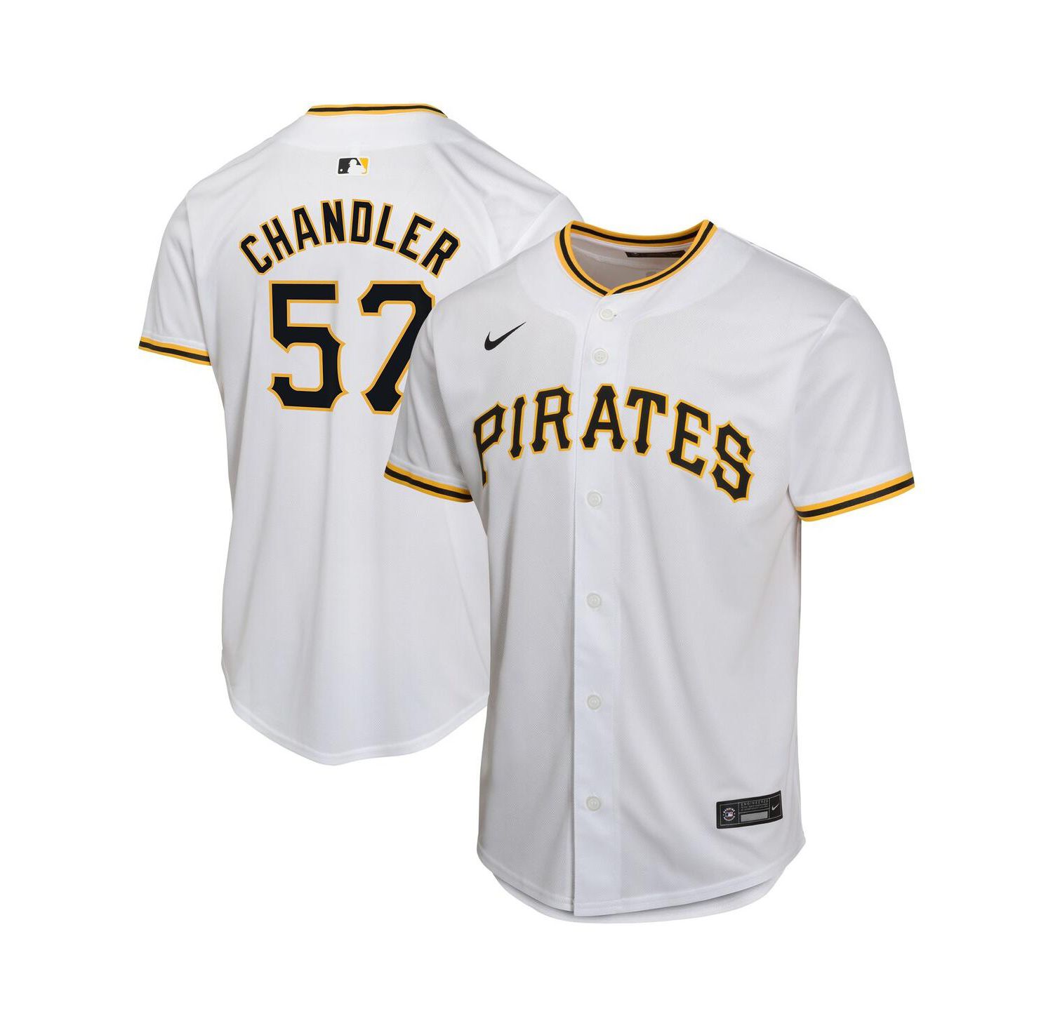 Big Boys and Girls Bubba Chandler White Pittsburgh Pirates Home Player Game Jersey