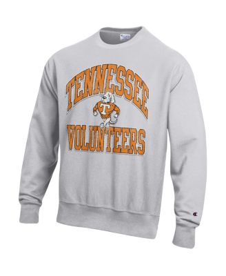 Men's Gray Tennessee Volunteers Distressed Arch Over Logo Reverse Weave Crew Neck Sweatshirt