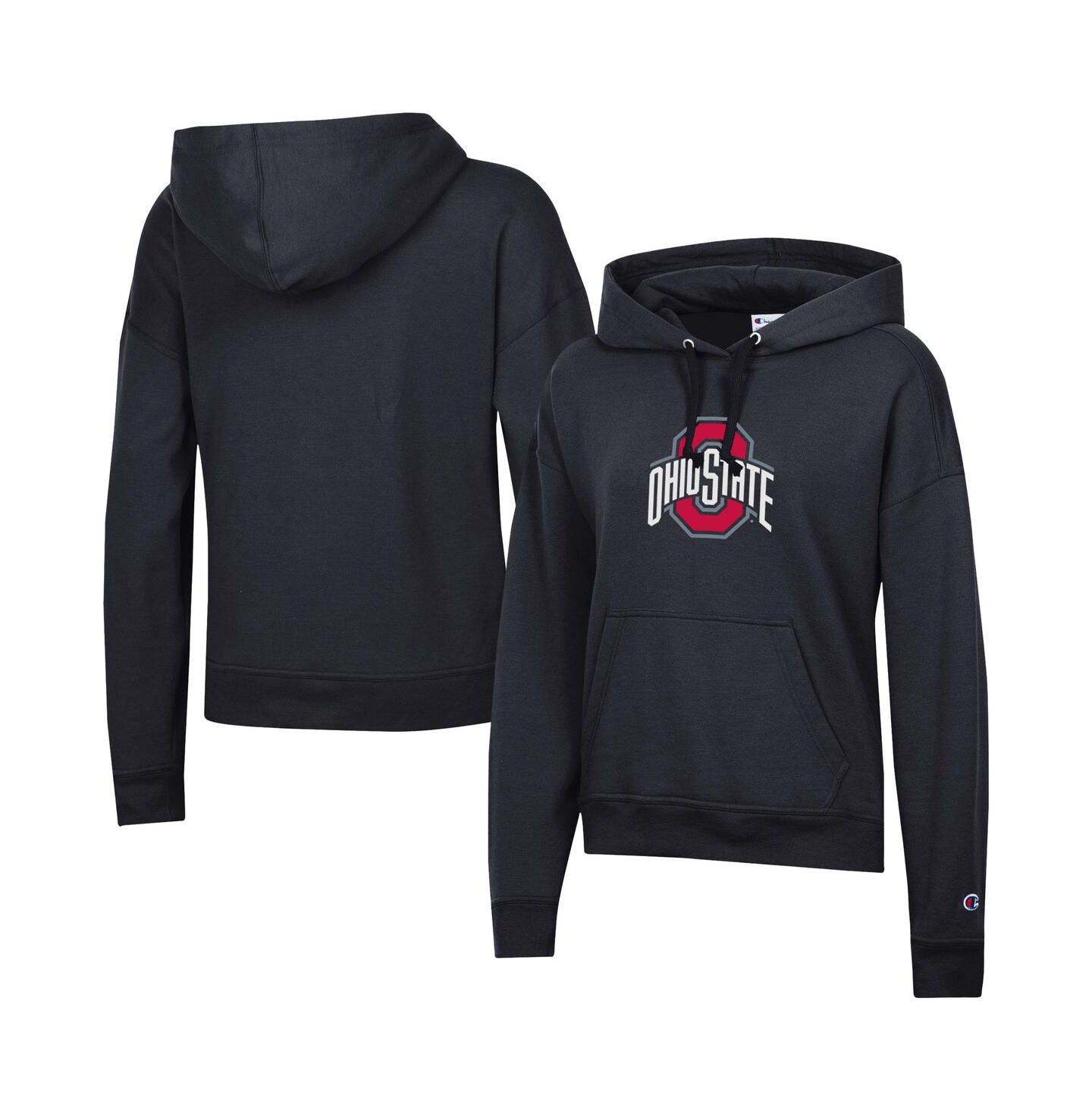 Женское худи Champion Black Ohio State Buckeyes Powerblend Fleece Pullover — фото 1