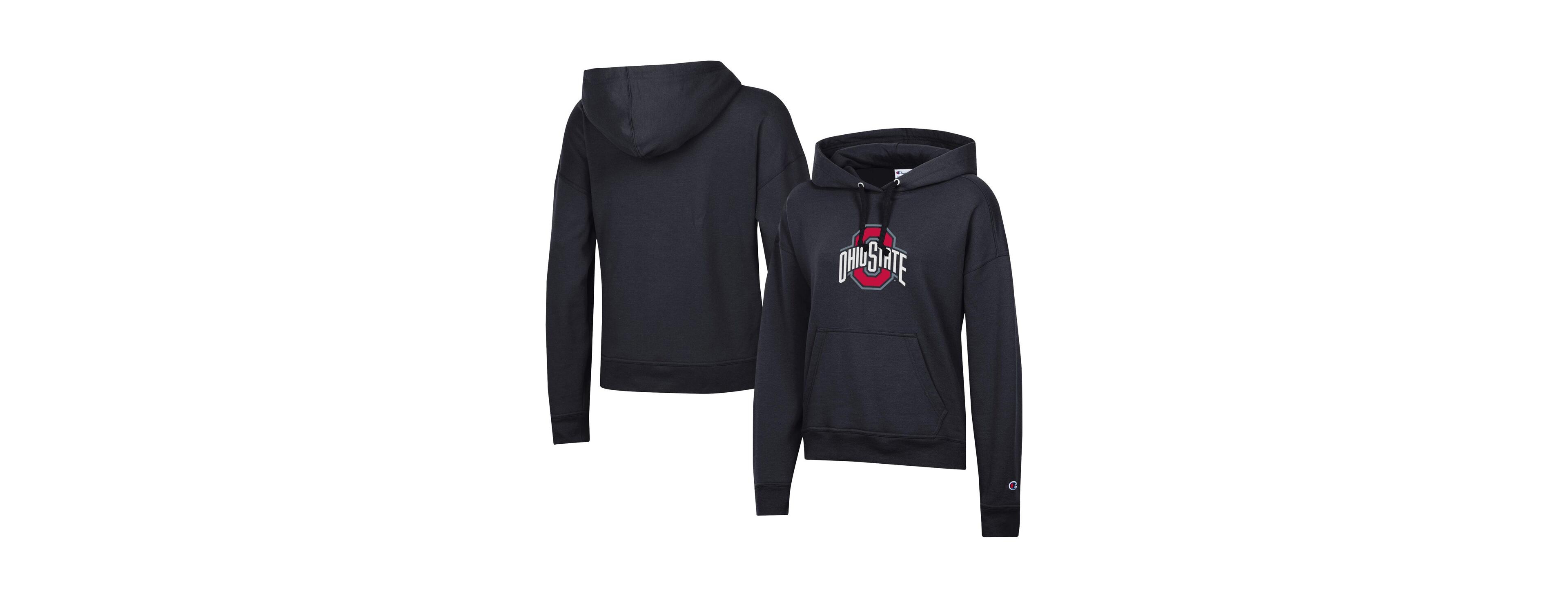Champion Women's Black Ohio State Buckeyes Powerblend Fleece Pullover Hoodie