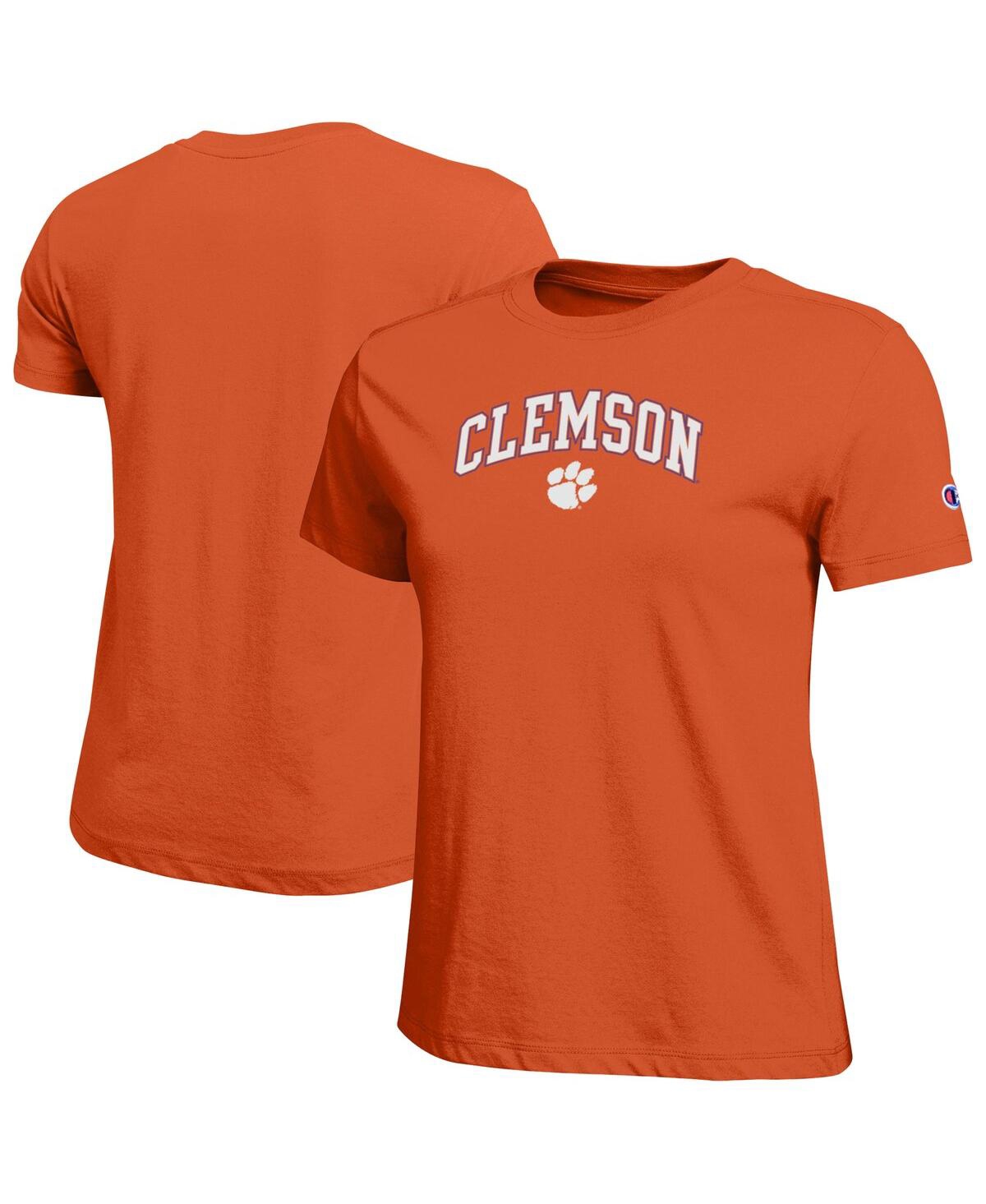 Champion Women's Orange Clemson Tigers Arched Over Logo T-shirt In Orange
