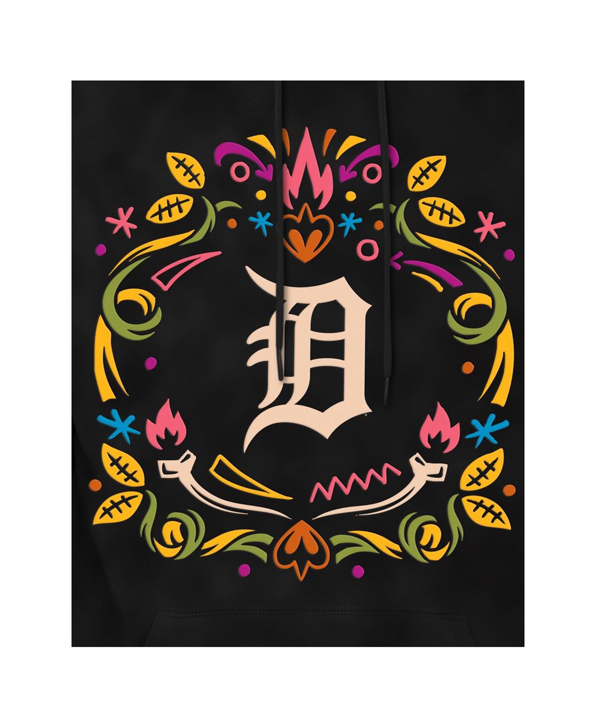 New Era Men's Black Detroit Tigers Dia De Los Muertos Brushed Fleece Hoodie