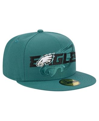 Men's Midnight Green Philadelphia Eagles Overlap Wordmark 59FIFTY Fitted Hat