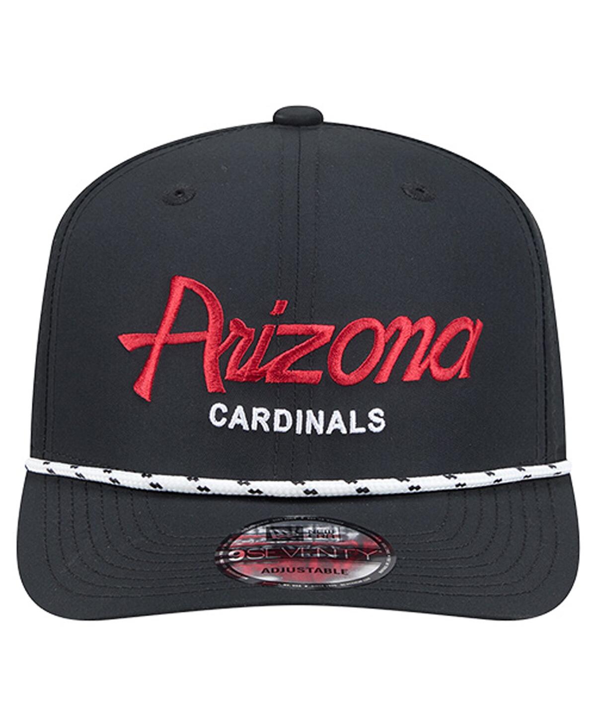 New Era Men's Black Arizona Cardinals Script 9seventy Adjustable Hat In Black