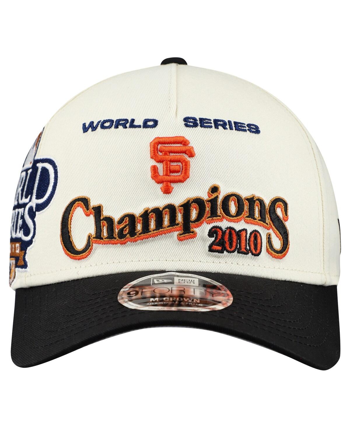 New Era Men's Cream/black San Francisco Giants World Series 9forty M-crown A-frame Adjustable Hat In White