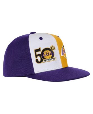 Big Boys and Girls Purple Los Angeles Lakers 50th Anniversary Duo Front Snapback Hat