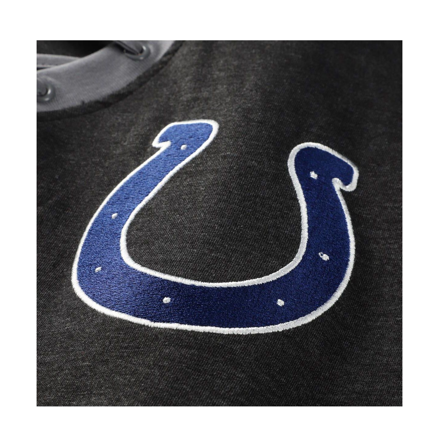 Женская футболка New Era Black Indianapolis Colts Plus Size Throwback Lace-Up Long Sleeve — фото 2