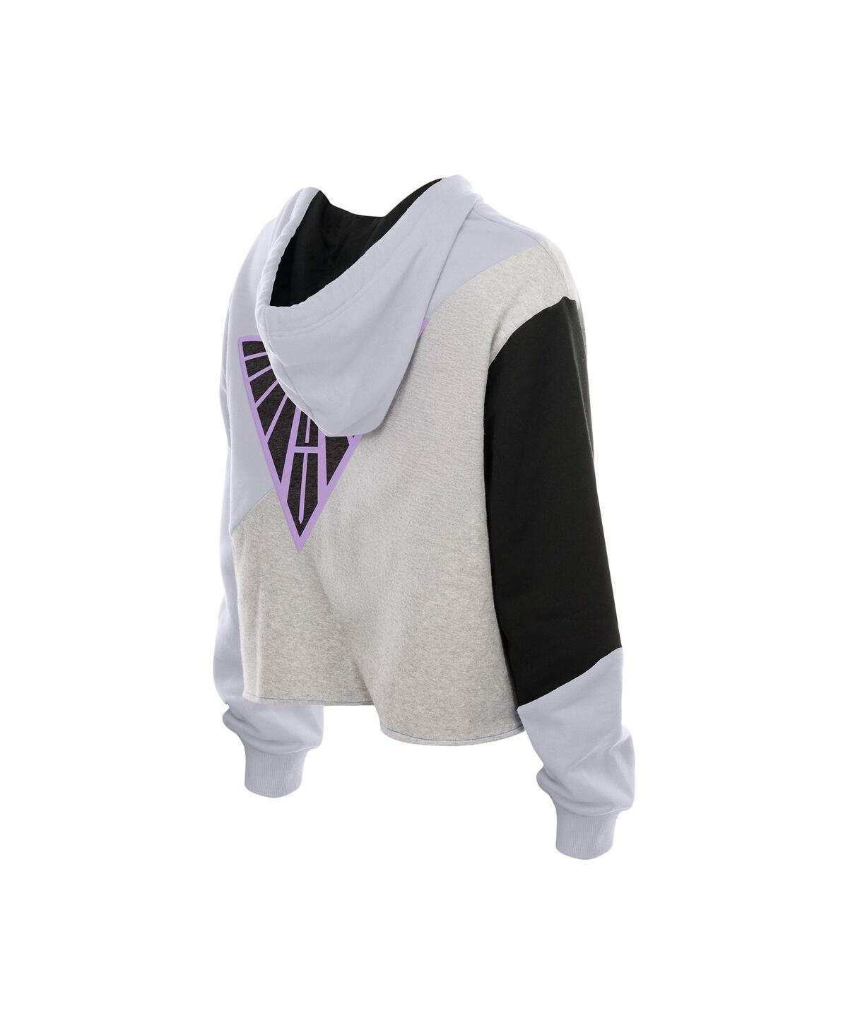 New Era Women's Golden State Valkyries Color Block Cropped Boxy Hoodie In White