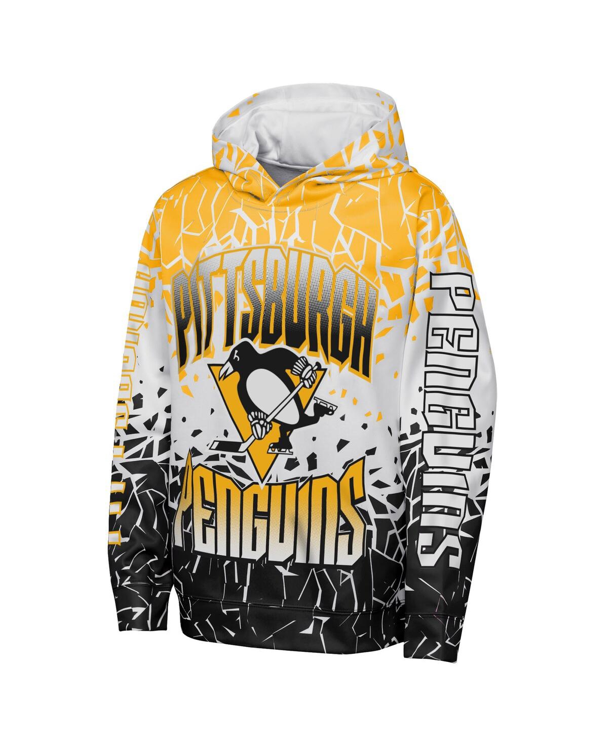 Outerstuff Big Boys And Girls Gold Pittsburgh Penguins Frozen Frenzy Hoodie In Gold