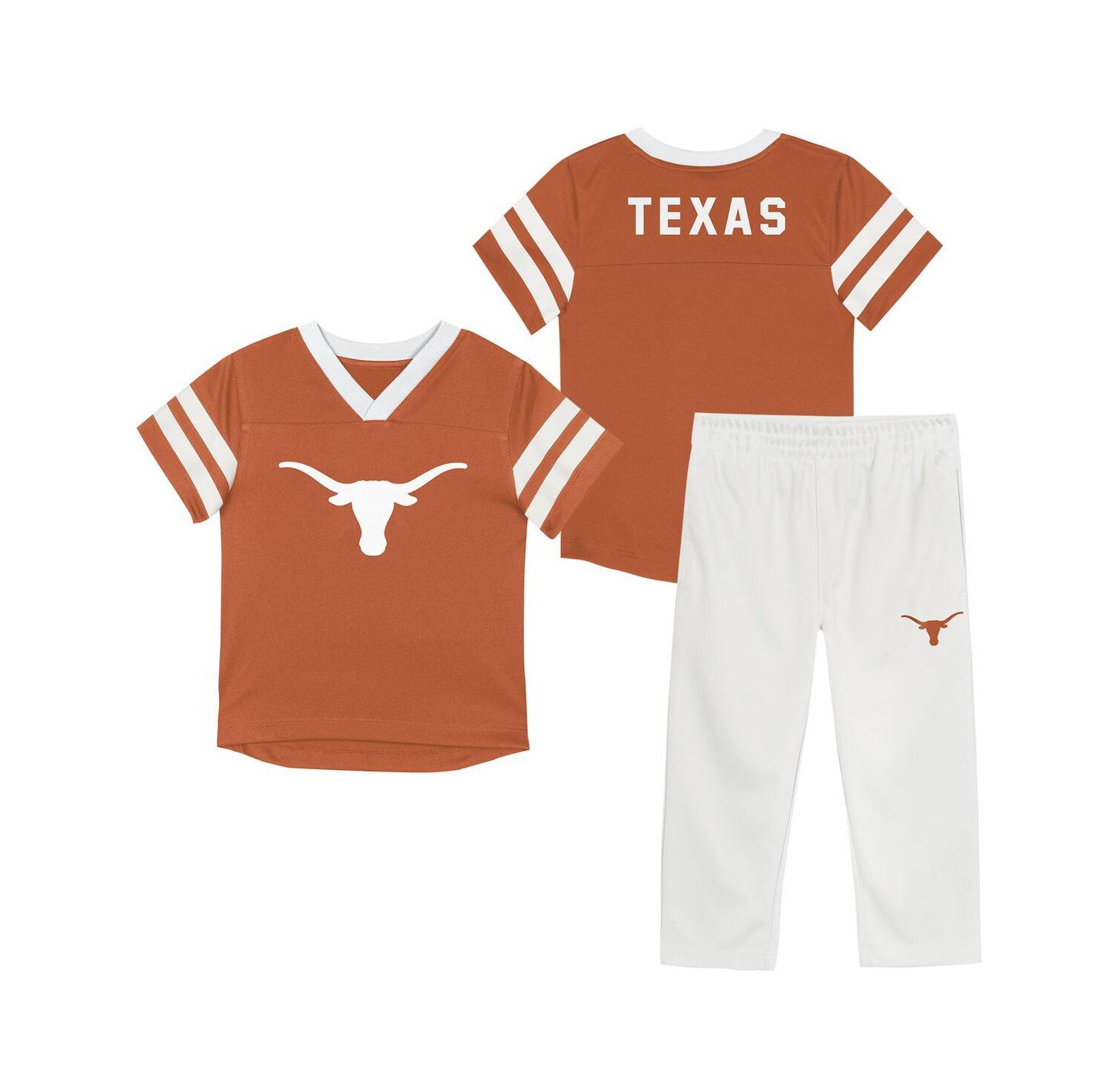 Big Boys and Girls 2-Piece Brown Texas Longhorns Red Zone V-Neck Top and Pants Set