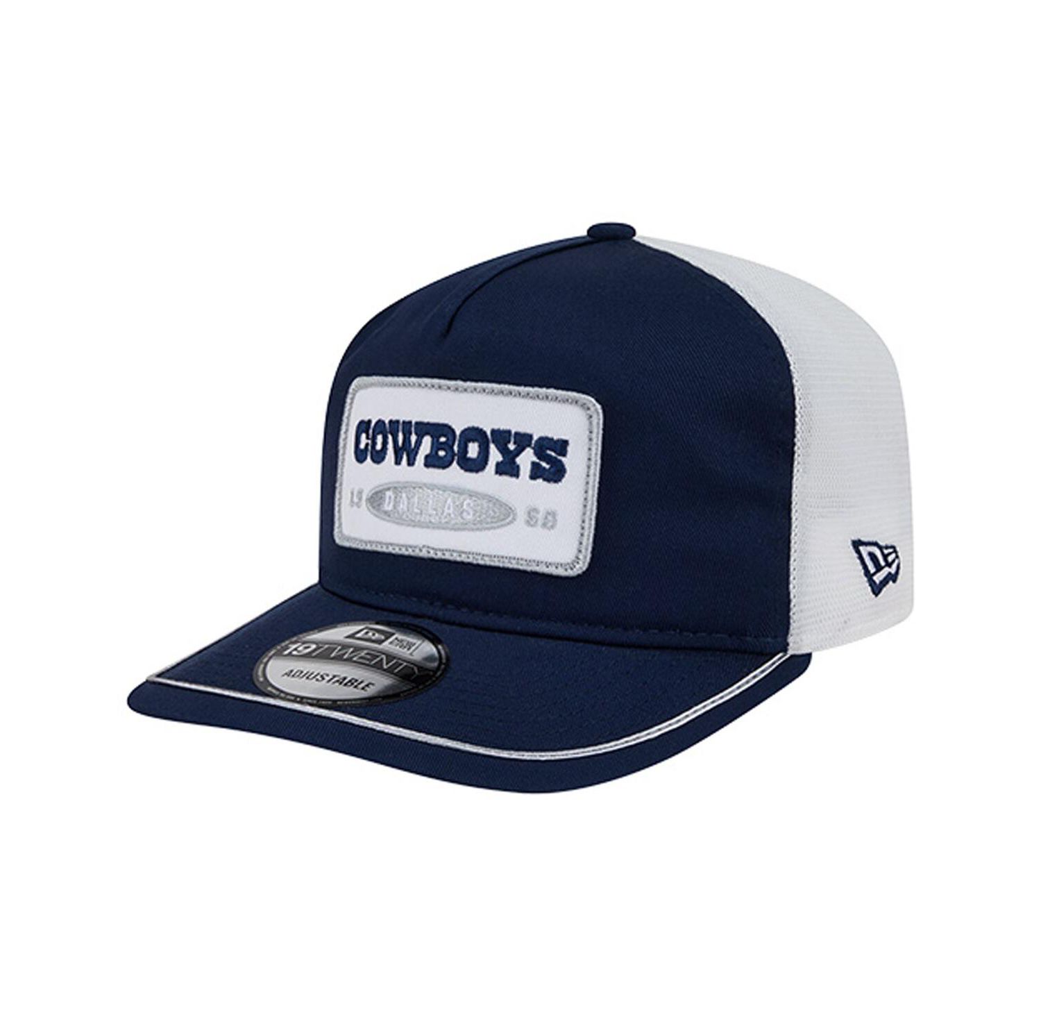 Men's Navy/White Dallas Cowboys Patch 19TWENTY Adjustable Hat