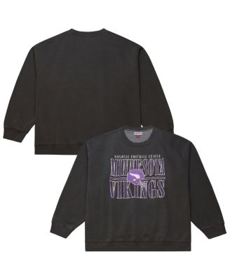 Men's Black Minnesota Vikings Downtown Crew Vintage Logo Sweatshirt
