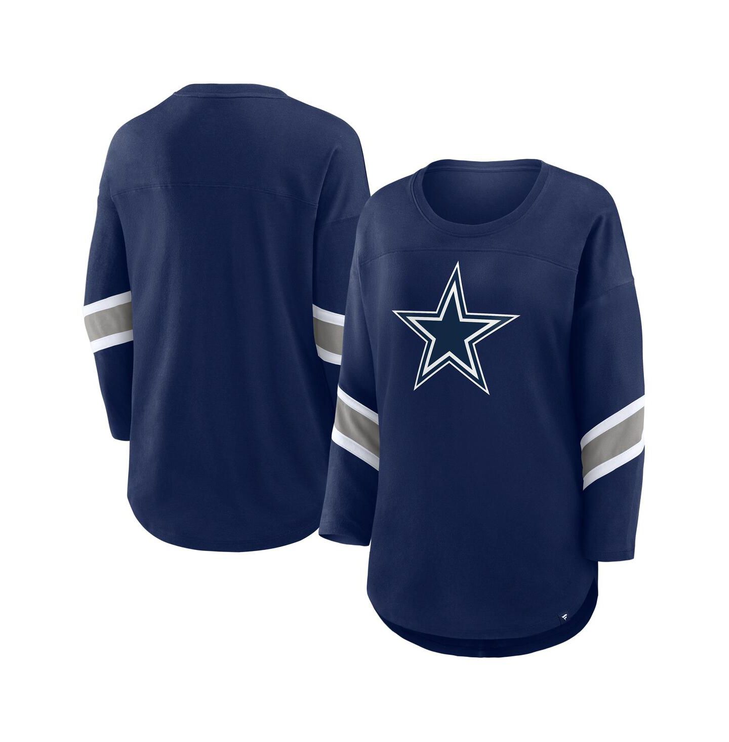 Женская футболка Fanatics Navy Dallas Cowboys Plus Size Redzone 3/4-Sleeve Scoop Neck — фото 1