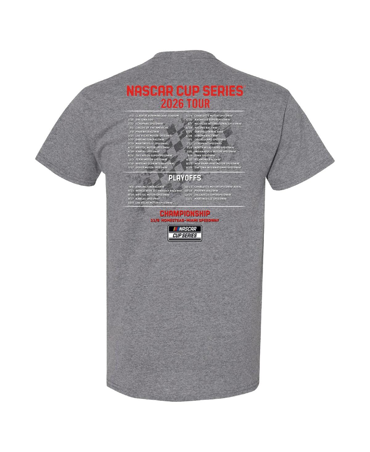 Team Penske Men's Heather Charcoal Joey Logano 2026 Nascar Schedule T-shirt In Gray