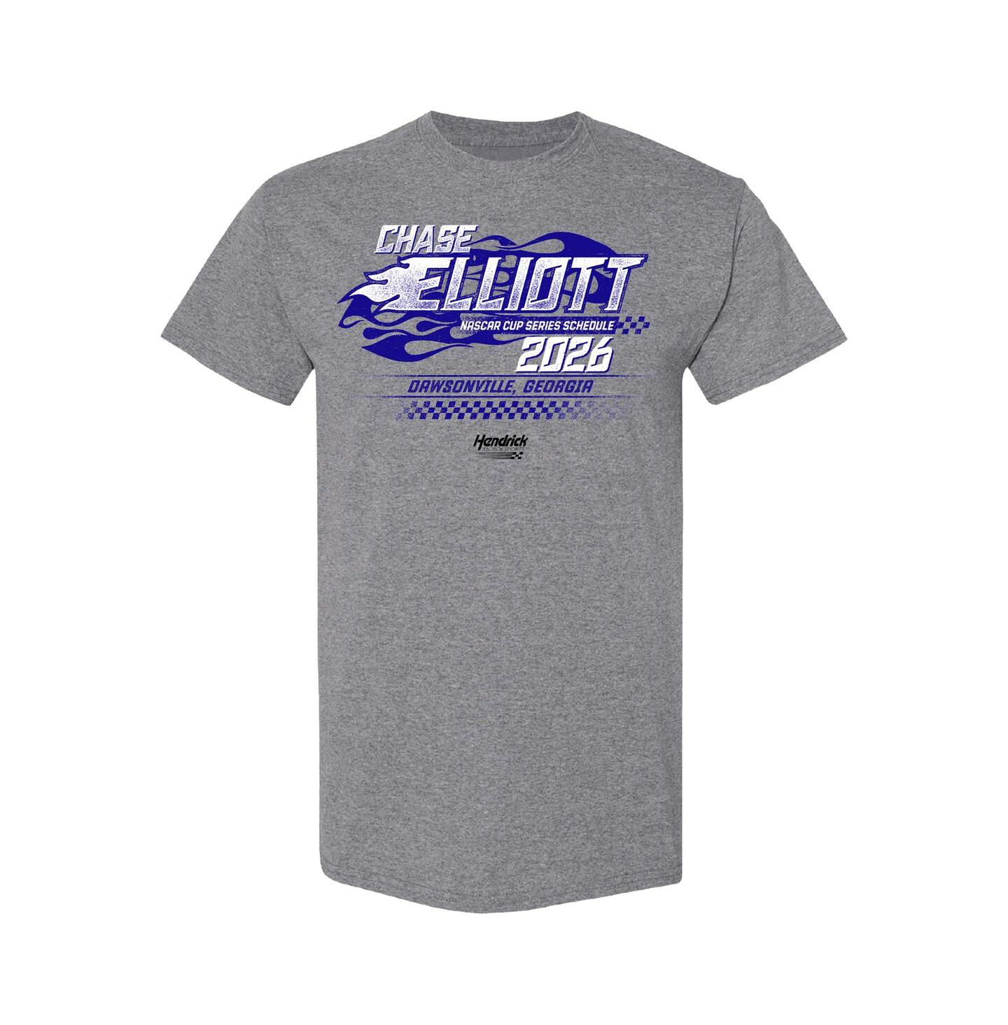 Мужская футболка Hendrick Motorsports Team Collection Heather Charcoal Chase Elliott 2026 NASCAR Schedule — фото 3
